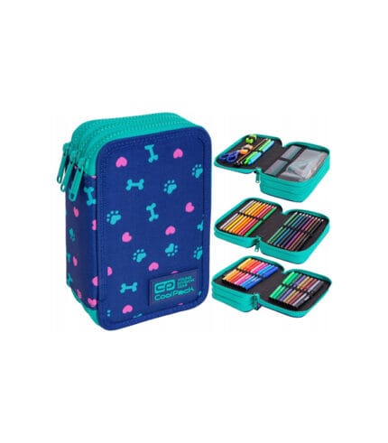 Trijų skyrių mokyklinis penalas